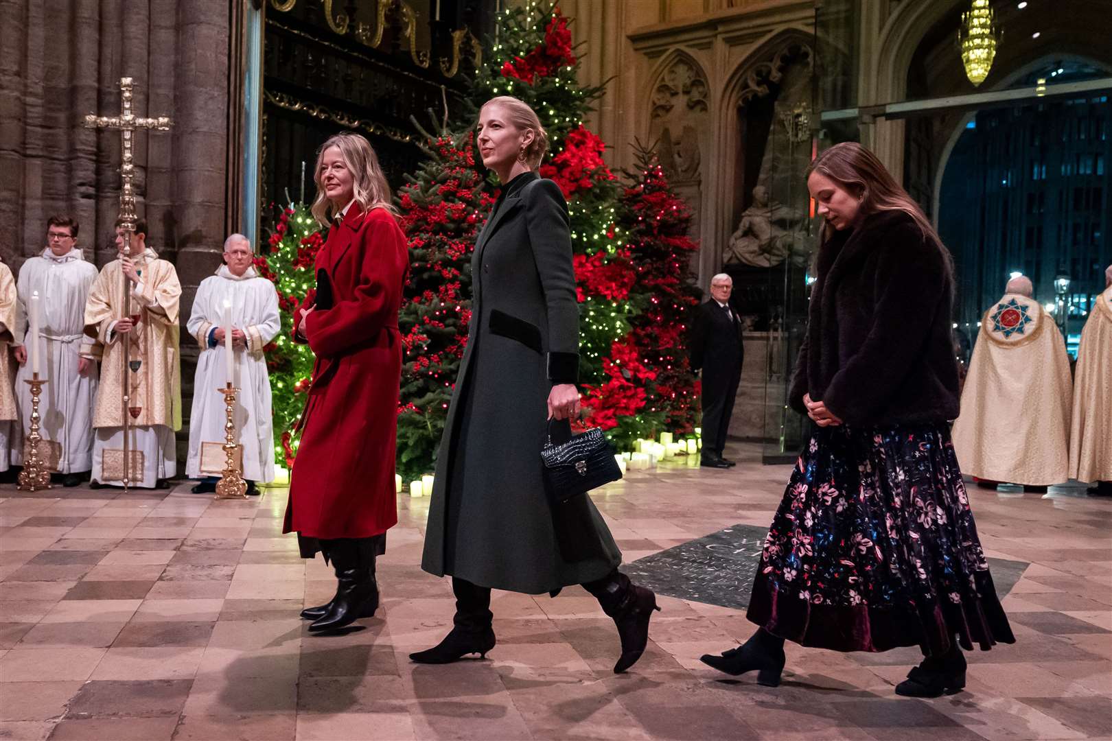 Lady Gabriella Windsor, centre, the daughter of Prince and Princess Michael of Kent, helped to plan the service with Kate (Aaron Chown/PA)