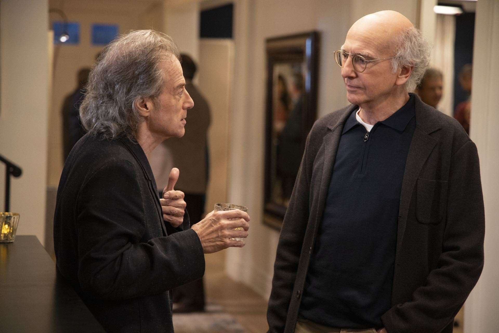 Richard Lewis, left, with Larry David in a scene from Season 10 of Curb Your Enthusiasm (John P Johnson/HBO/PA)