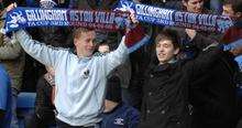 Gillingham fans enjoy the Aston Villa FA Cup match