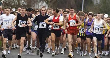 LONG ROAD AHEAD: The race gets under way. Picture: JOHN WARDLEY