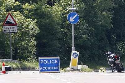 The spot were motoryclist Michael Sharp was killed on Blue Bell Hill