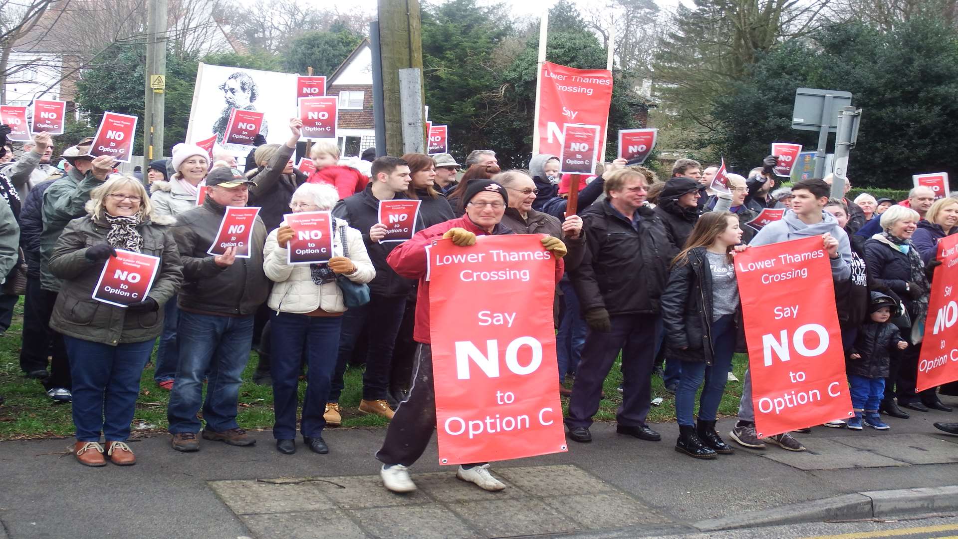 Lower Thames Crossing protestors in Higham