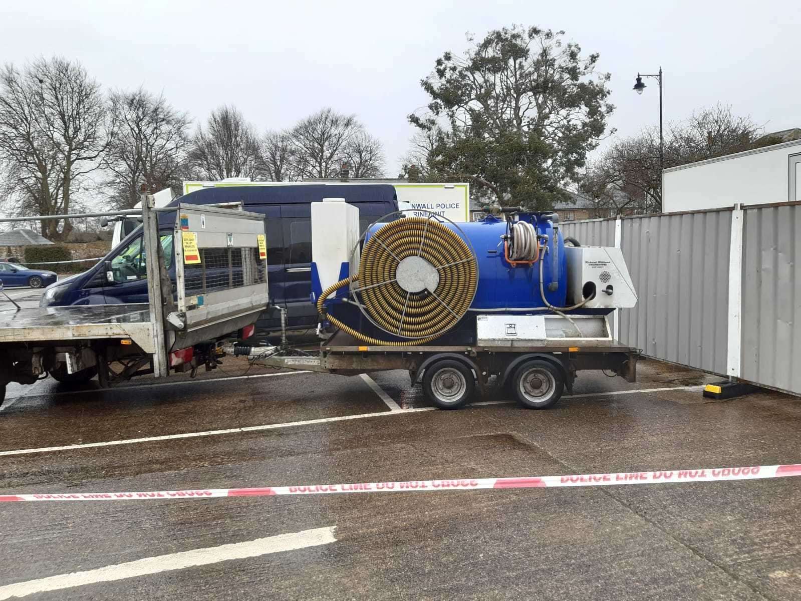 A dredging machine believed to be for the search at Sandwich today. Picture: Beth Robson