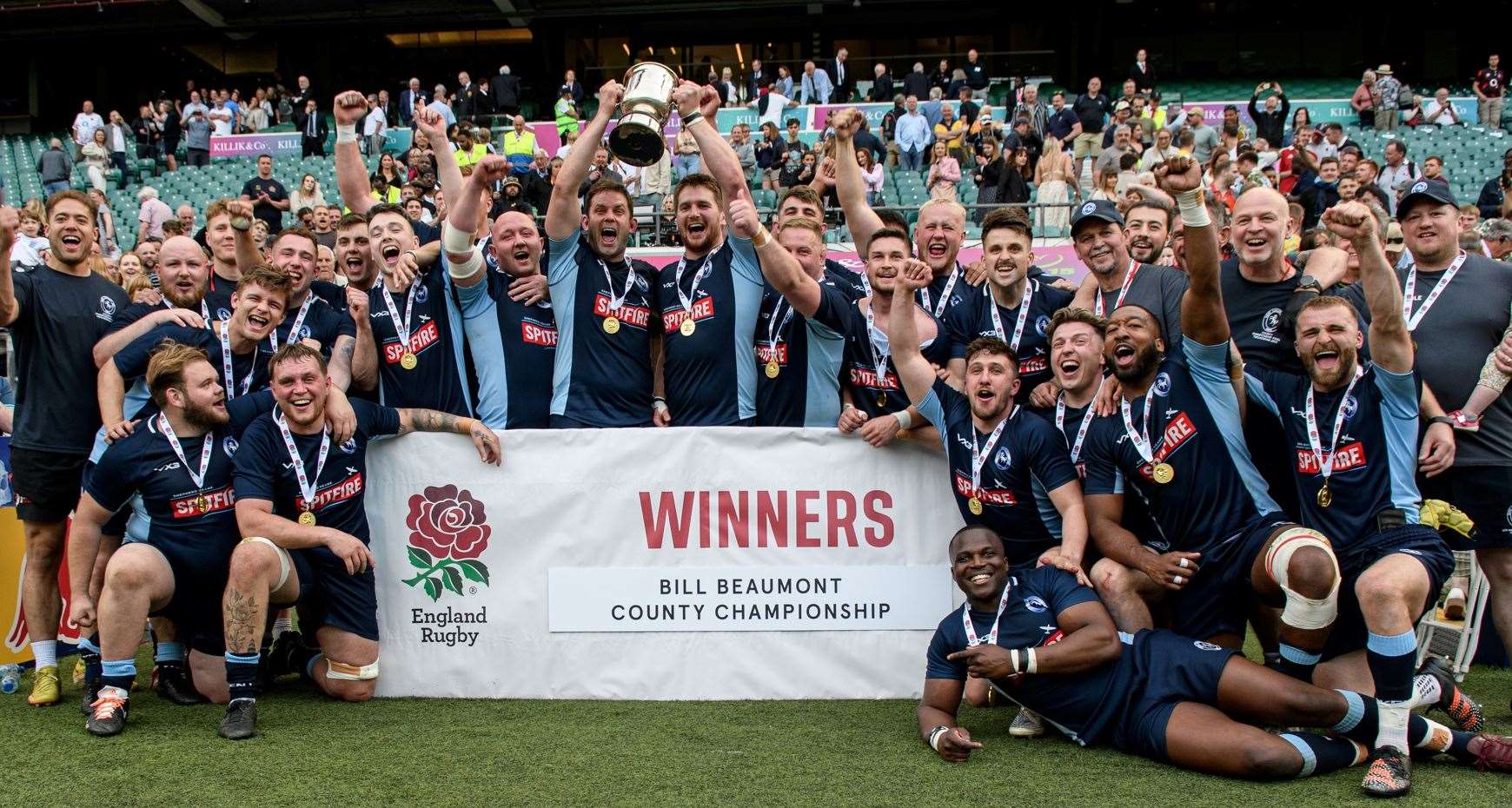 Kent celebrate their win over Lancashire at Twickenham. Picture: ICPhoto