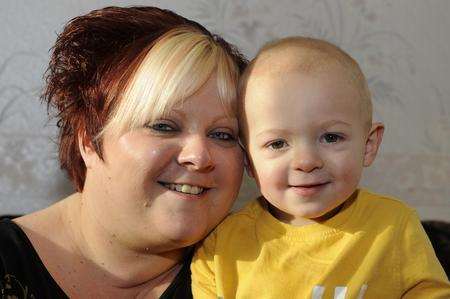 Two year old Kayden Hann fit and healthy after having a major heart operation when he was seven months old. With mum Stacey Fisher