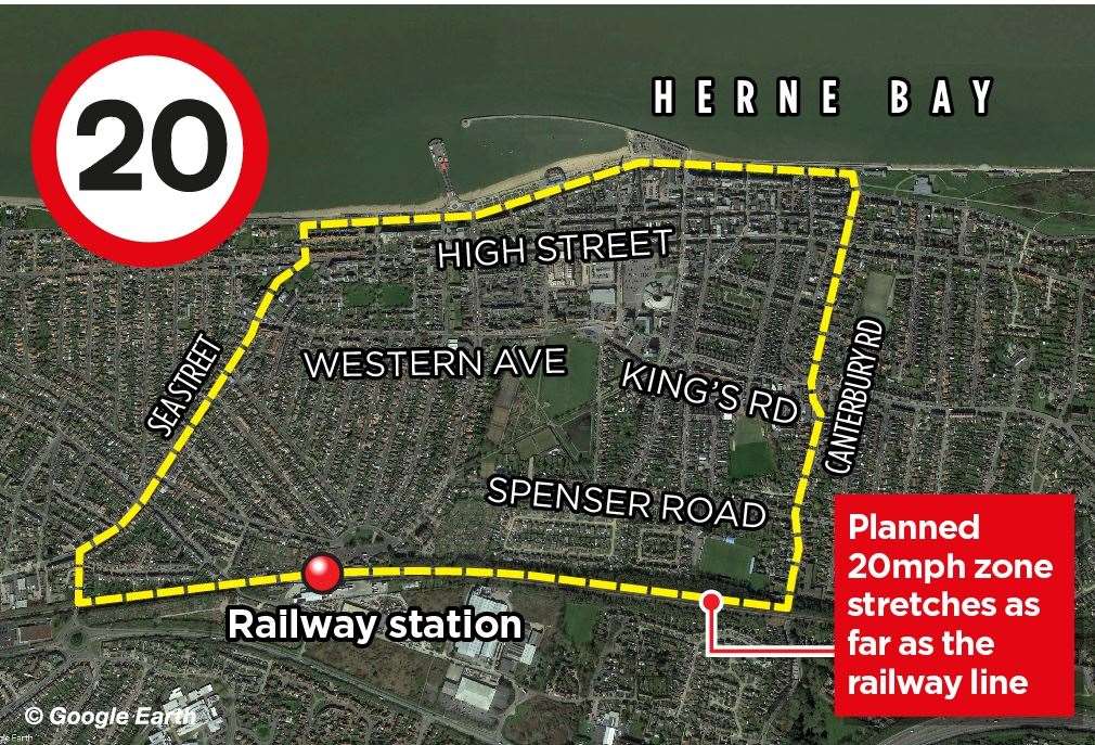 Also part of the Herne Bay scheme is the introduction of a 20mph zone