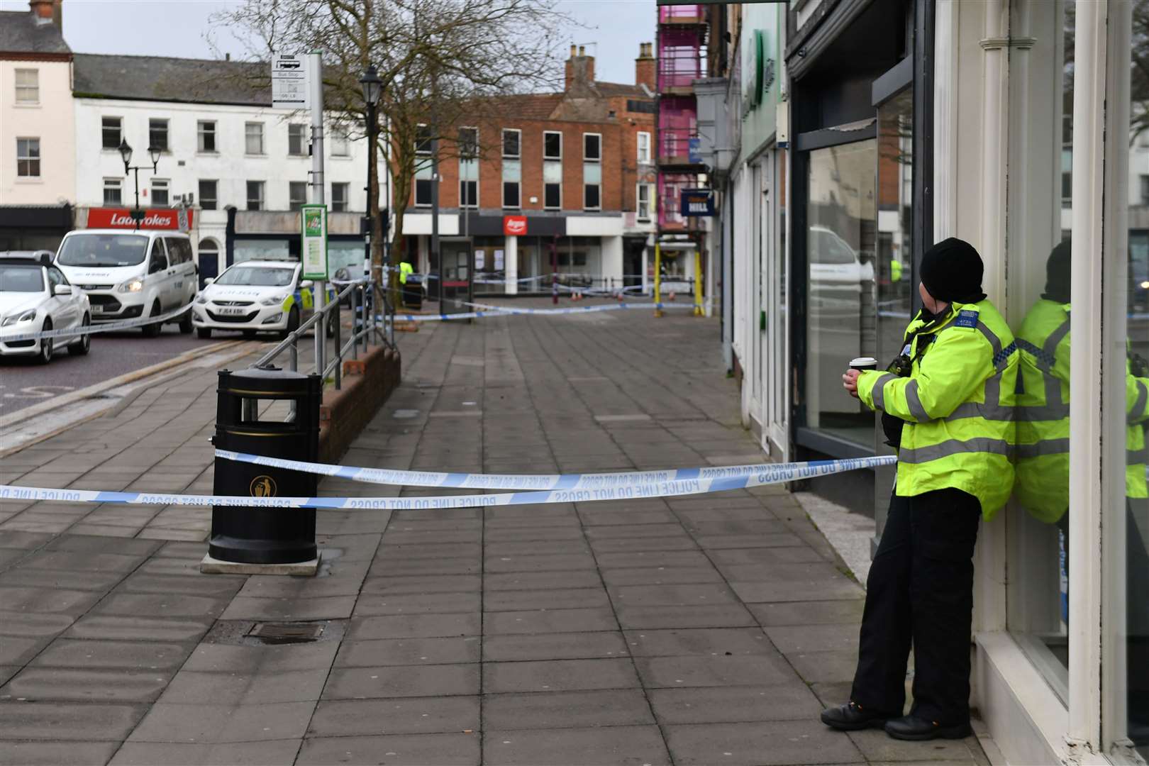 The scene in Retford market place (Jacob King/PA)