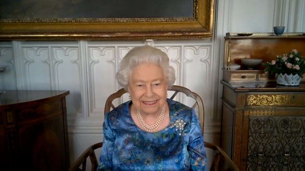 The Queen during the call (Buckingham Palace/PA)