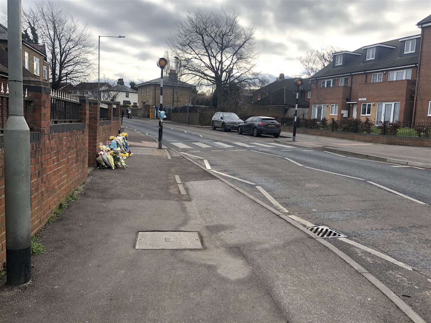 The zebra crossing in Vale Road, Northfleet