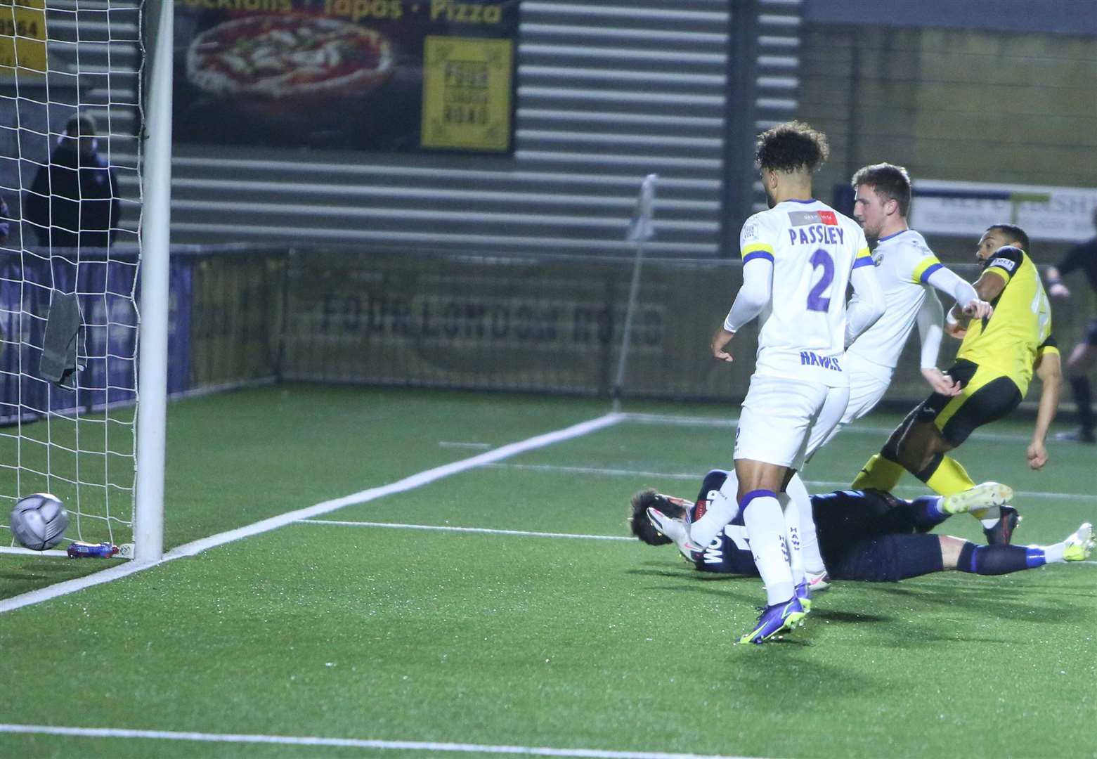 Adam Coombes scores at the death on Wednesday night. Picture: Dave Couldridge