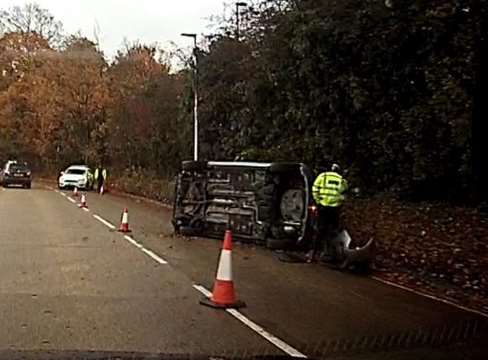 The accident happened on Courteney Road, Gillingham. Picture Geoff Watkins.