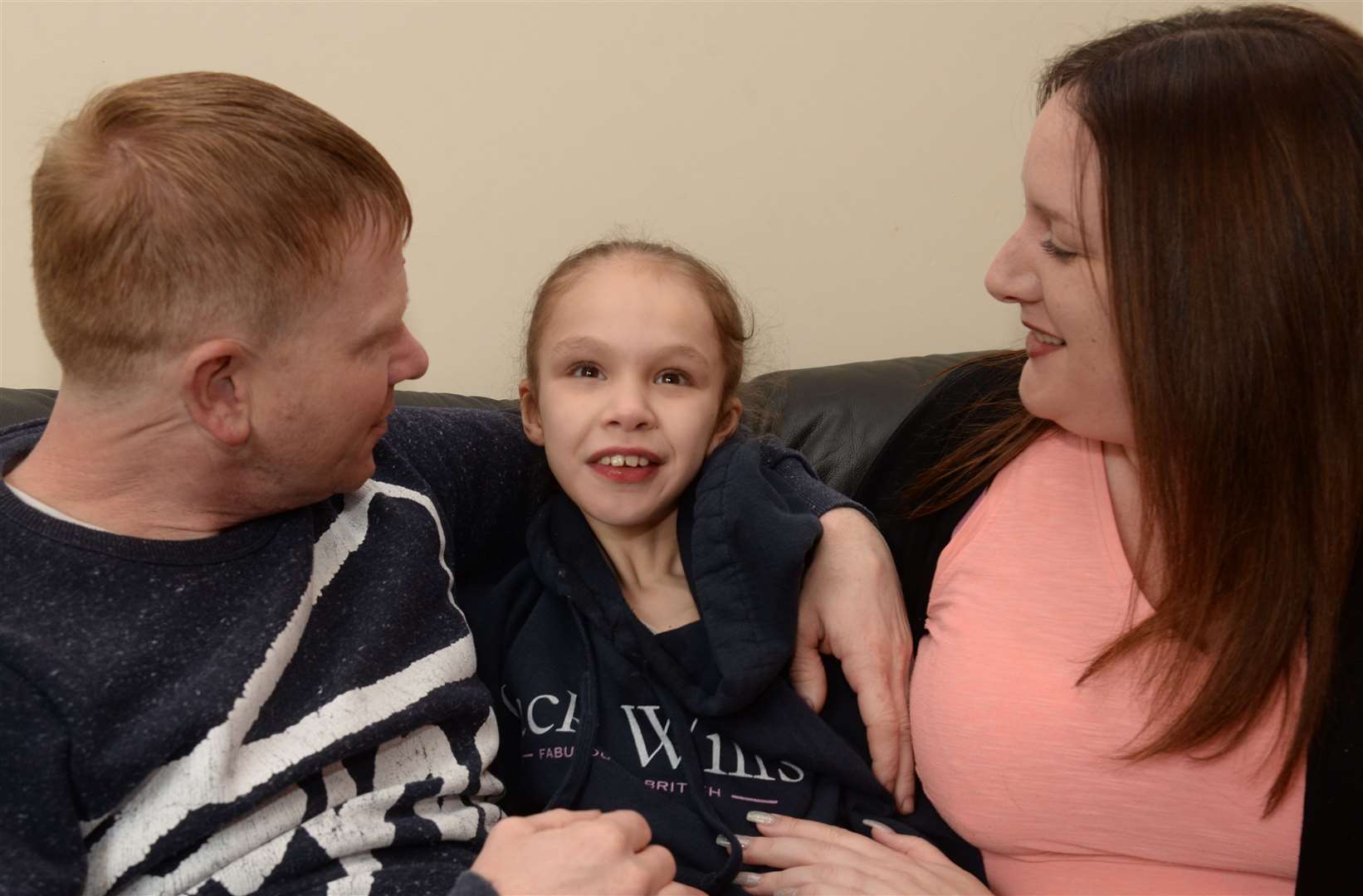 Lee Moore and Emma Appleby with daughter Teagan