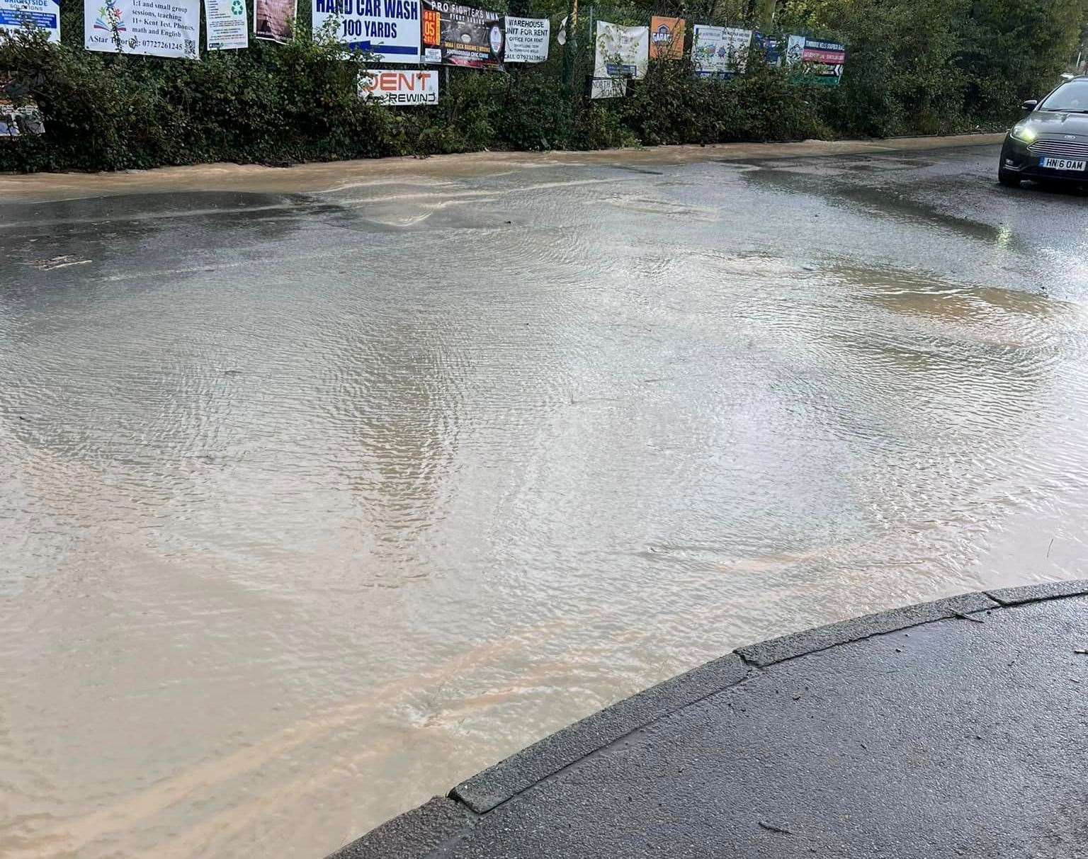 North Farm Road, Southborough, closed again by burst water main