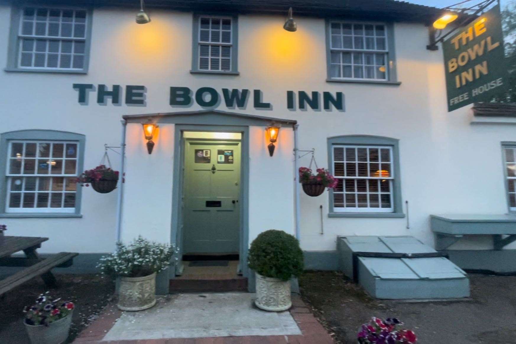 The Bowl Inn is in the village of Hastingleigh near Ashford