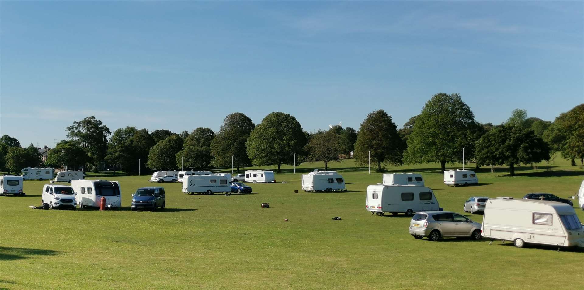 Travellers in Dane Park in Margate