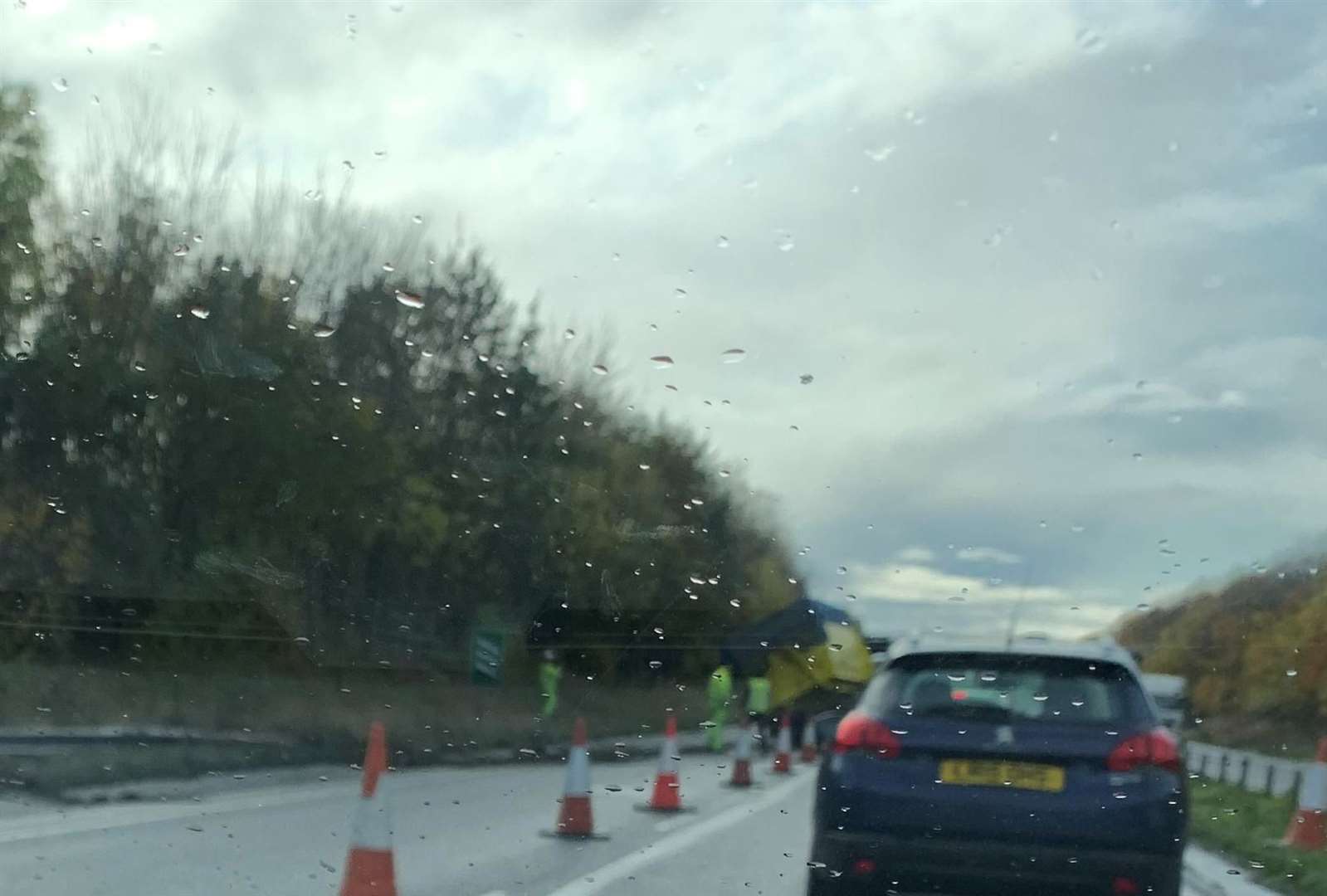 Tipper truck on the inside lane of the A249