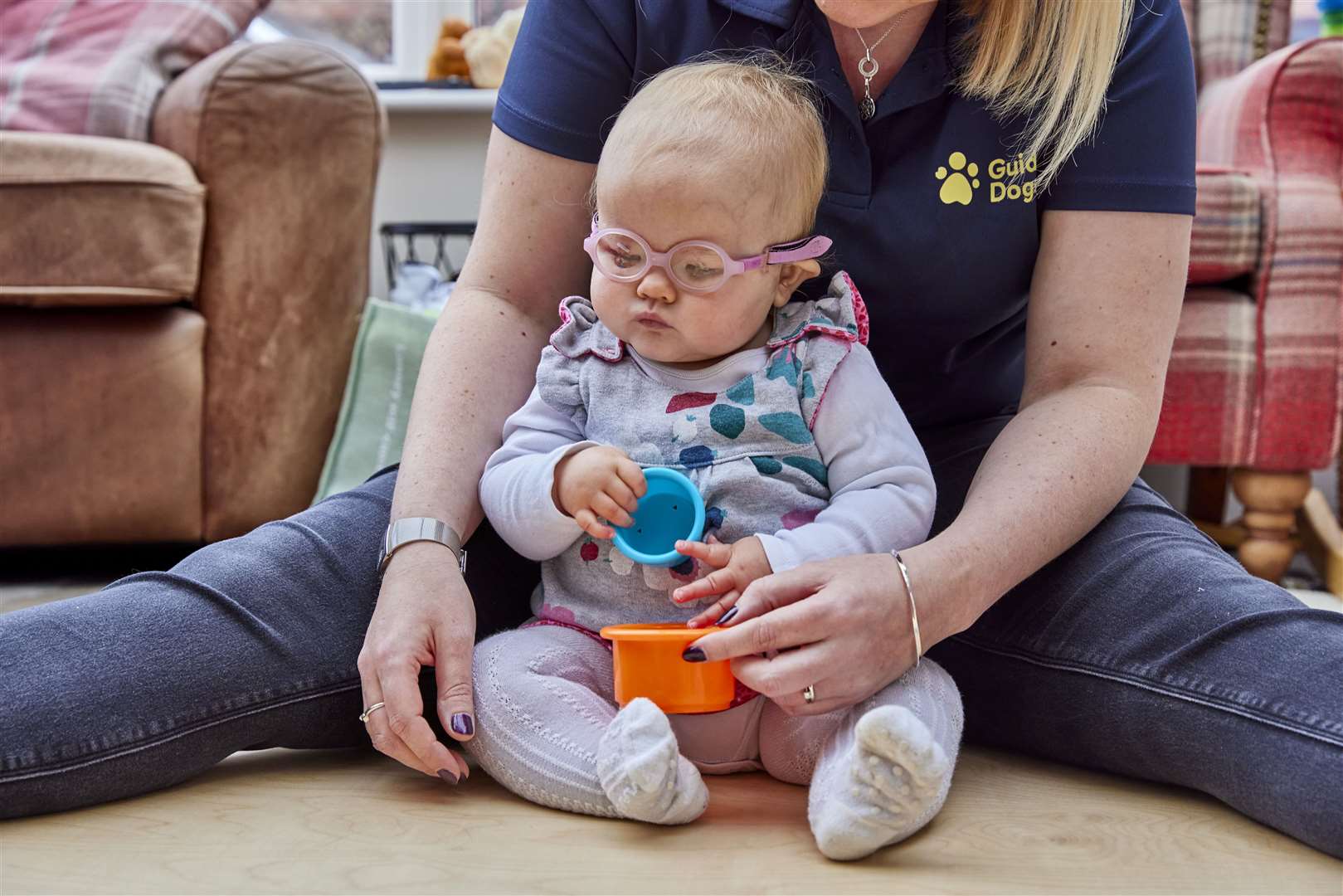 Margot has learned to stand up and speak, with one of her first words being ‘pizza’ (Guide Dogs/PA)