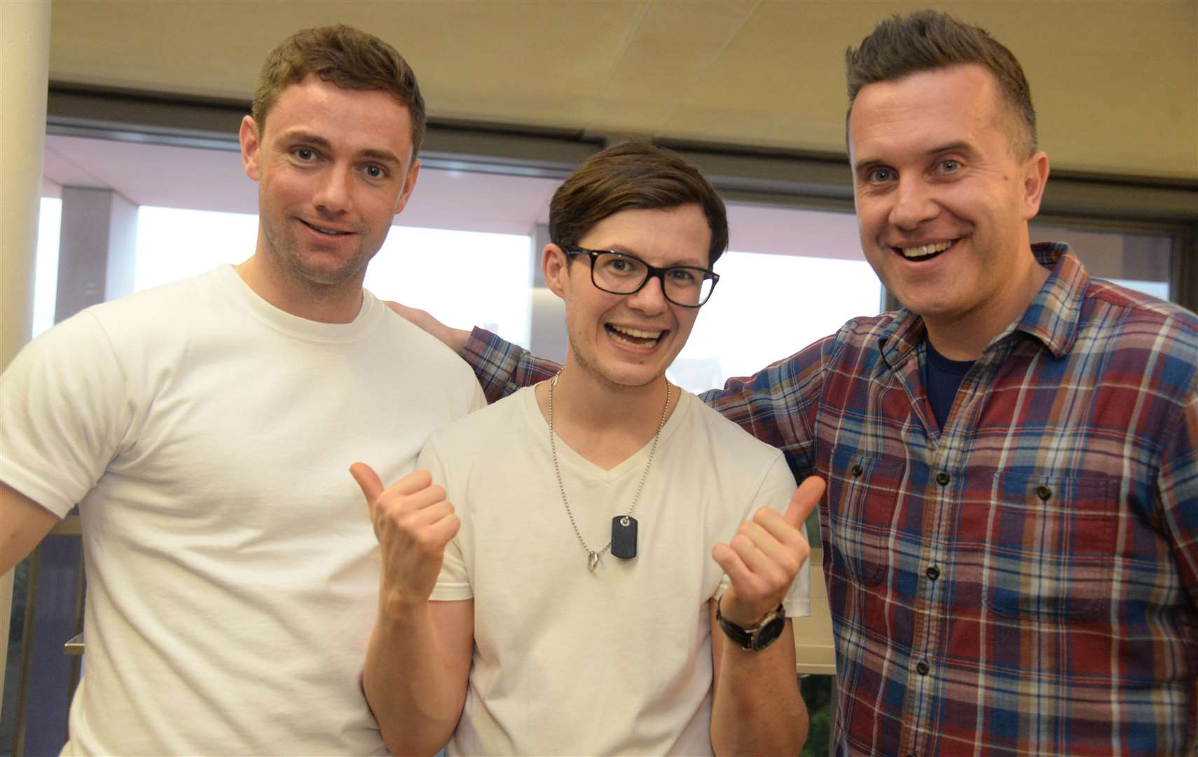 Harry Reid, Oliver Watton and Mister Maker, Phil Gallagher in rehearsals for the Marlowe Theatre's pantomime, Cinderella Picture: Chris Davey