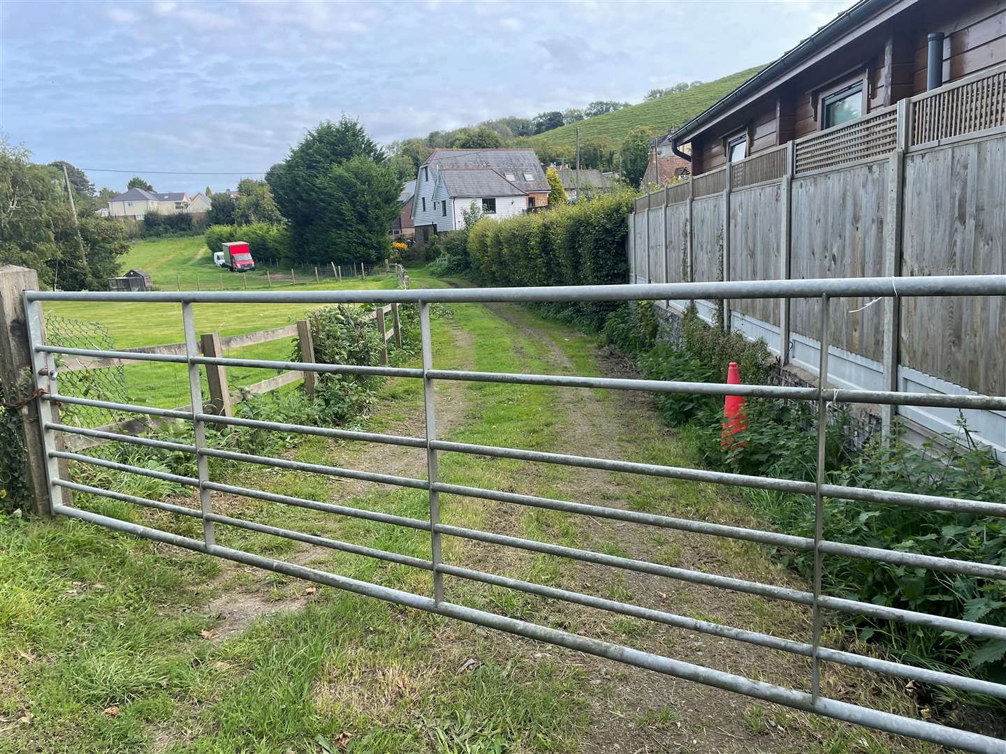 The entrance to the field that could house the Church Vale development