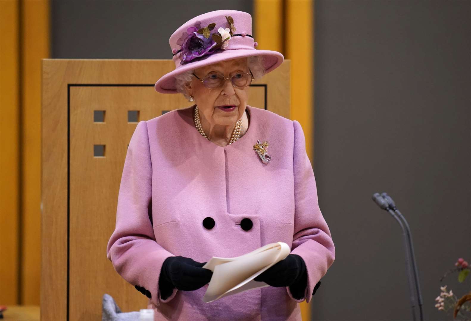 The Queen addresses the Senedd in Cardiff (Andrew Matthews/PA)