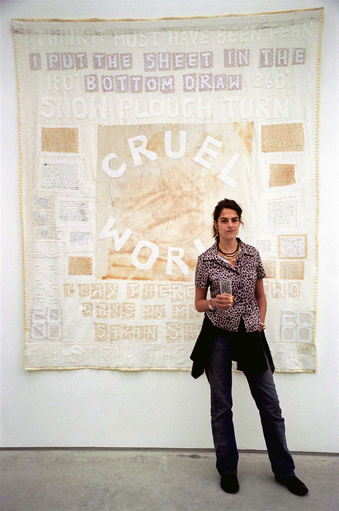 Artist Tracey Emin with her artwork called I Think It Must Have Been Fear (PA)