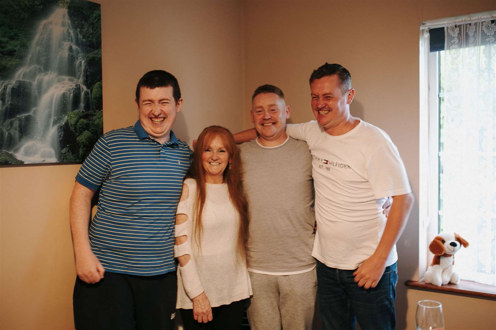 Jason O’Neill, Mark Balls, Phyllis O’Neill and James O’Neill (Amanda Gaese/PA)