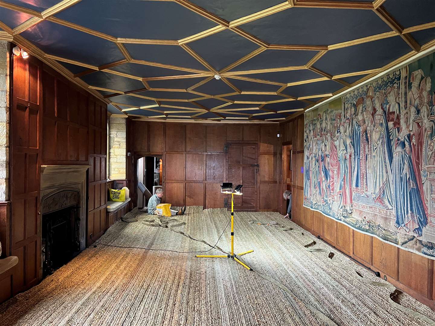 Renovation of the Great Chamber at Hever Castle. Photo: Hever Castle and Gardens