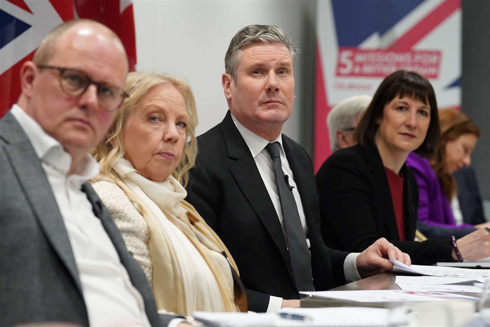 Sir Keir Starmer and shadow chancellor Rachel Reeves met business leaders including Deborah Meaden (Stefan Rousseau/PA)