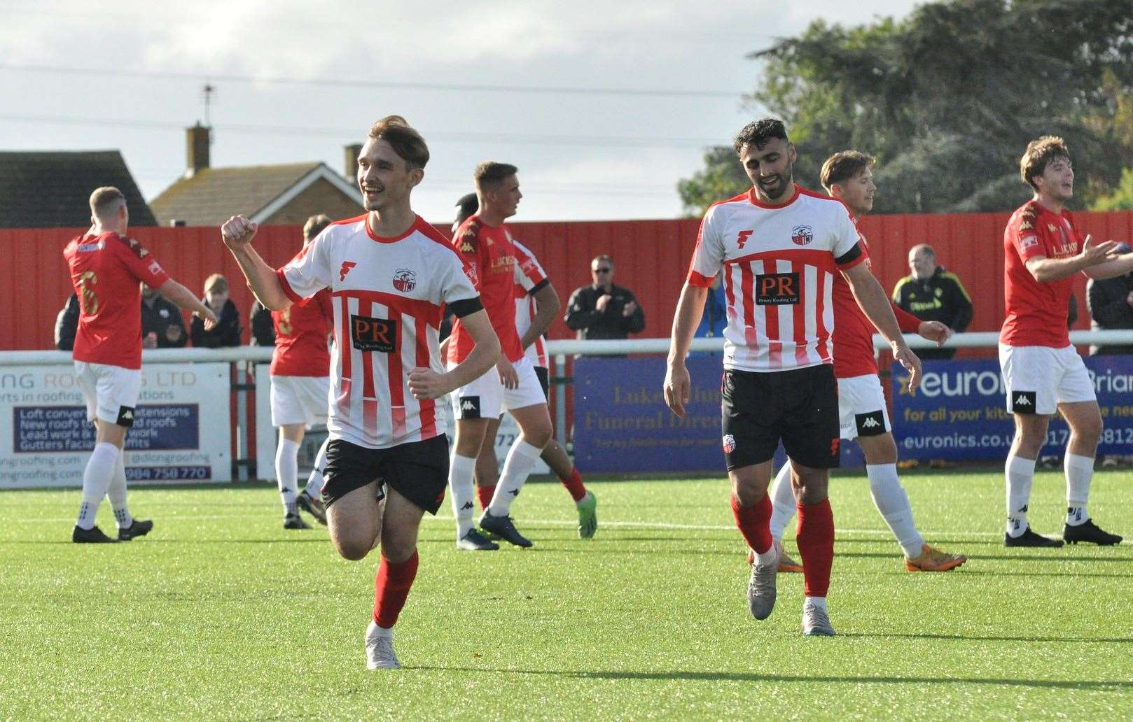 Jacob Lambert celebrates a goal against Horndean, making it 1-0 Picture: Paul Owen Richards