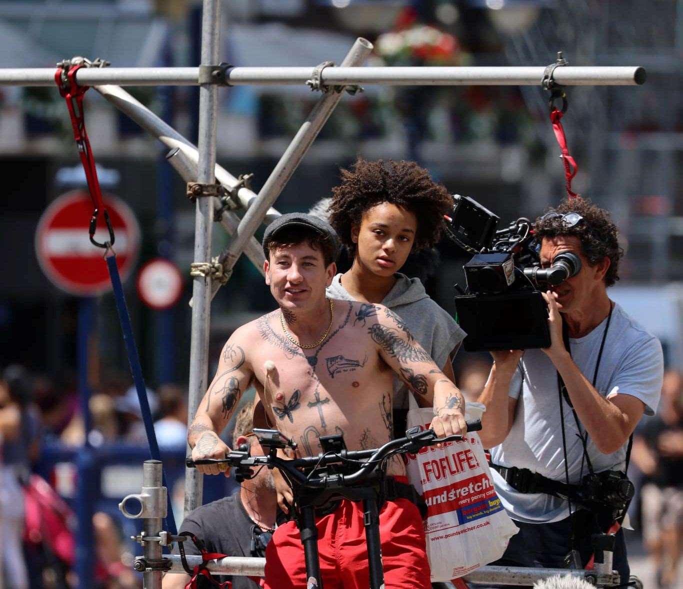 Irish actor Barry Keoghan was spotted filming in Gravesend in June. Picture: Mark Dillen, Skyshark Media Ariel Imagery