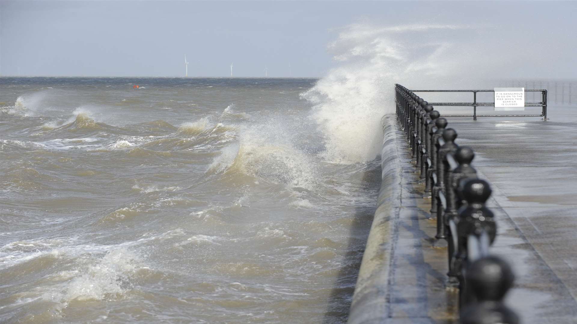 Strong winds in force in Herne Bay. Picture: Tony Flashman.