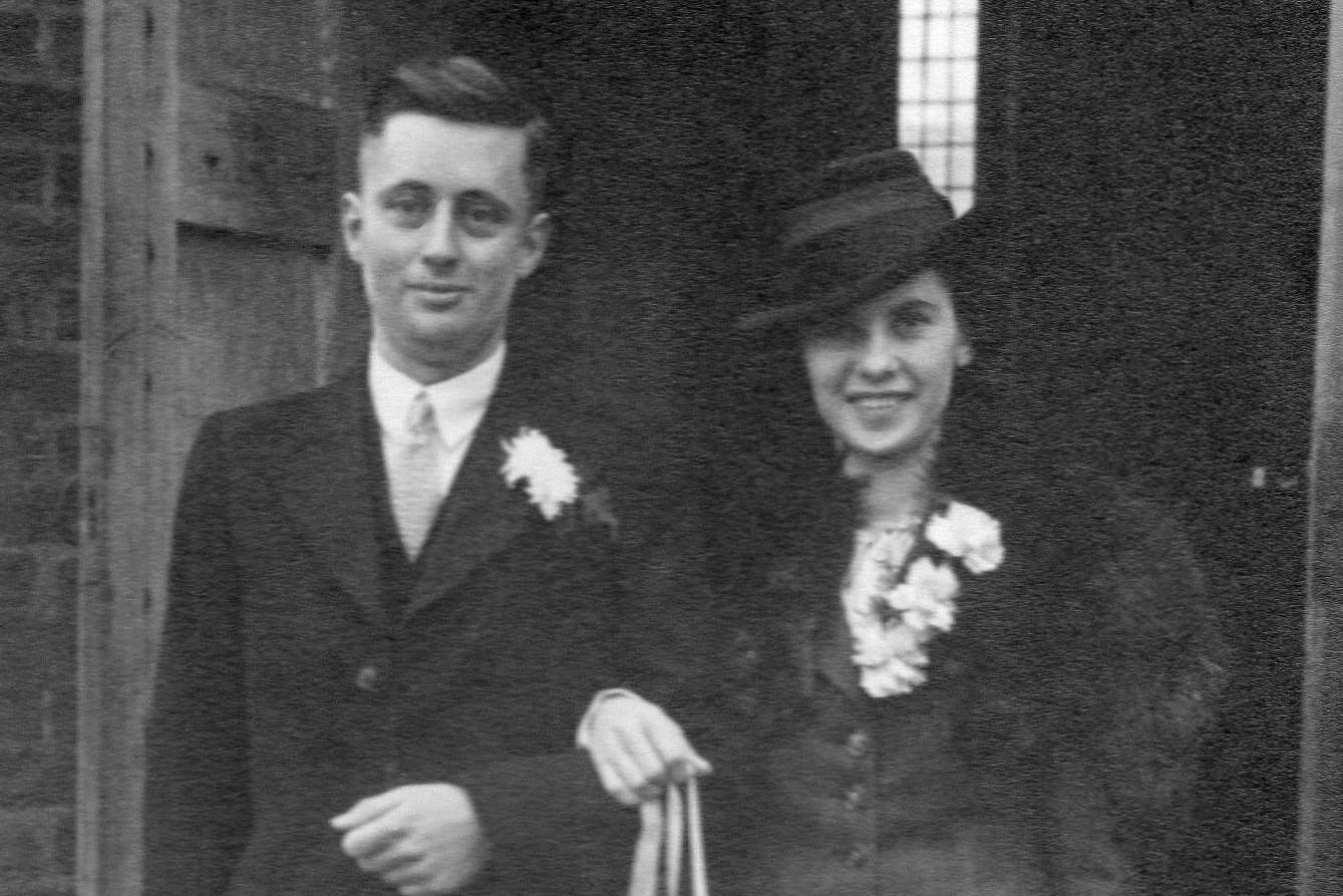 George with his bride, Rose Hockley, on their wedding day in January 1941