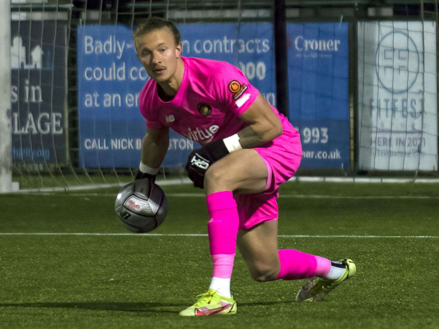 Ebbsfleet goalkeeper Chris Haigh - suffered a broken ankle at Eastbourne. Picture: Ed Miller/EUFC