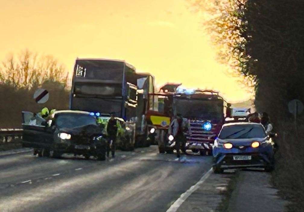 All traffic was held following the crash on A2042 Avenue Jacques Faucheux