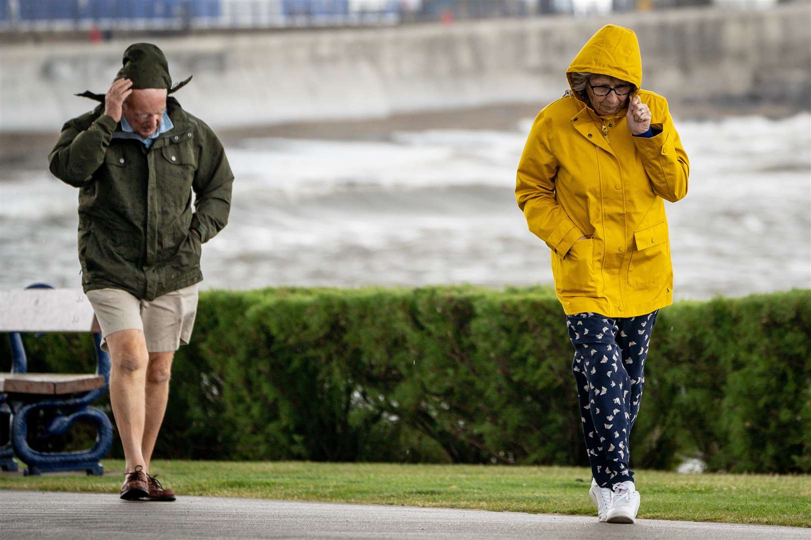 High Winds and people weather photo.