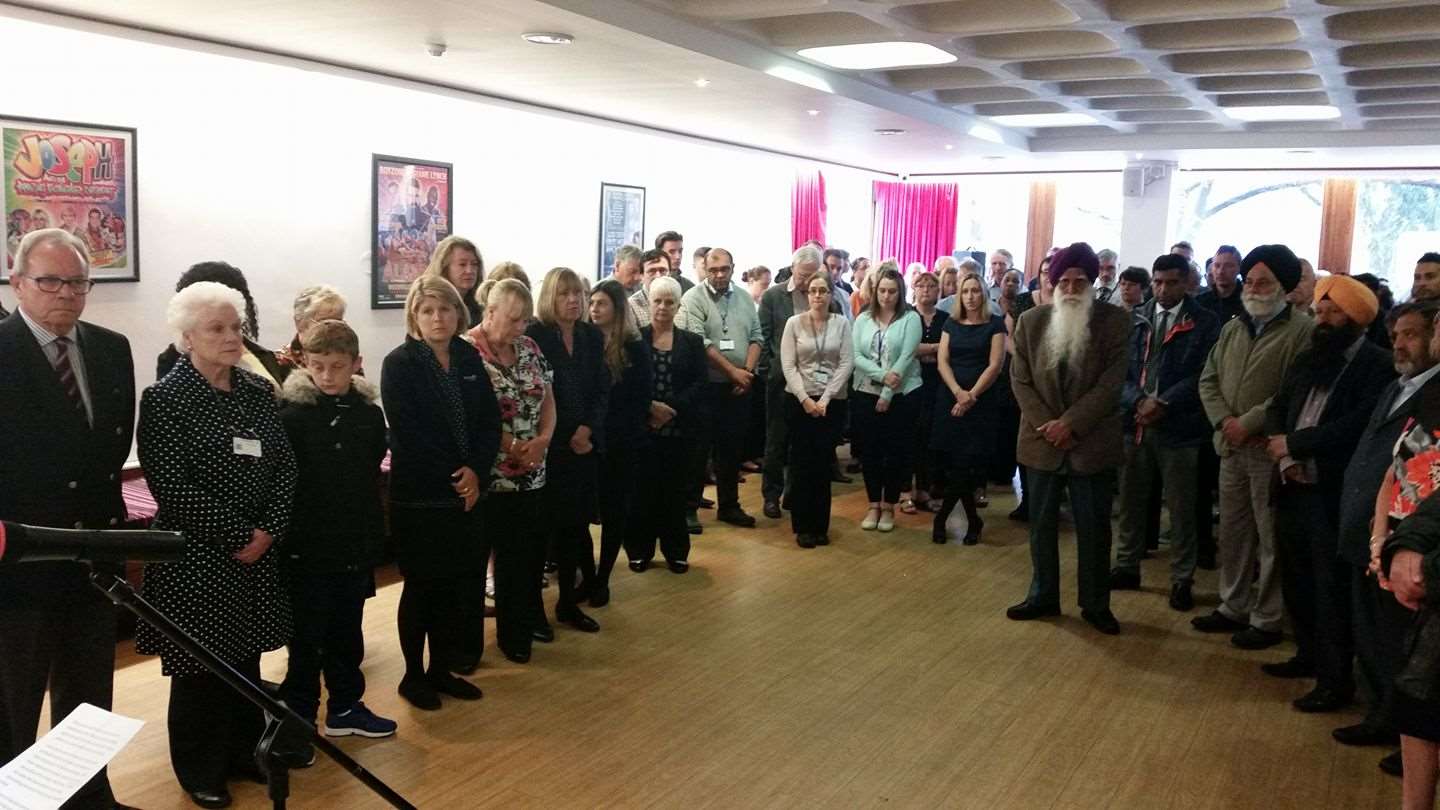 Mayor of Gravesham Cllr Harold Craske led the minute's silence. Picture: Jason Arthur