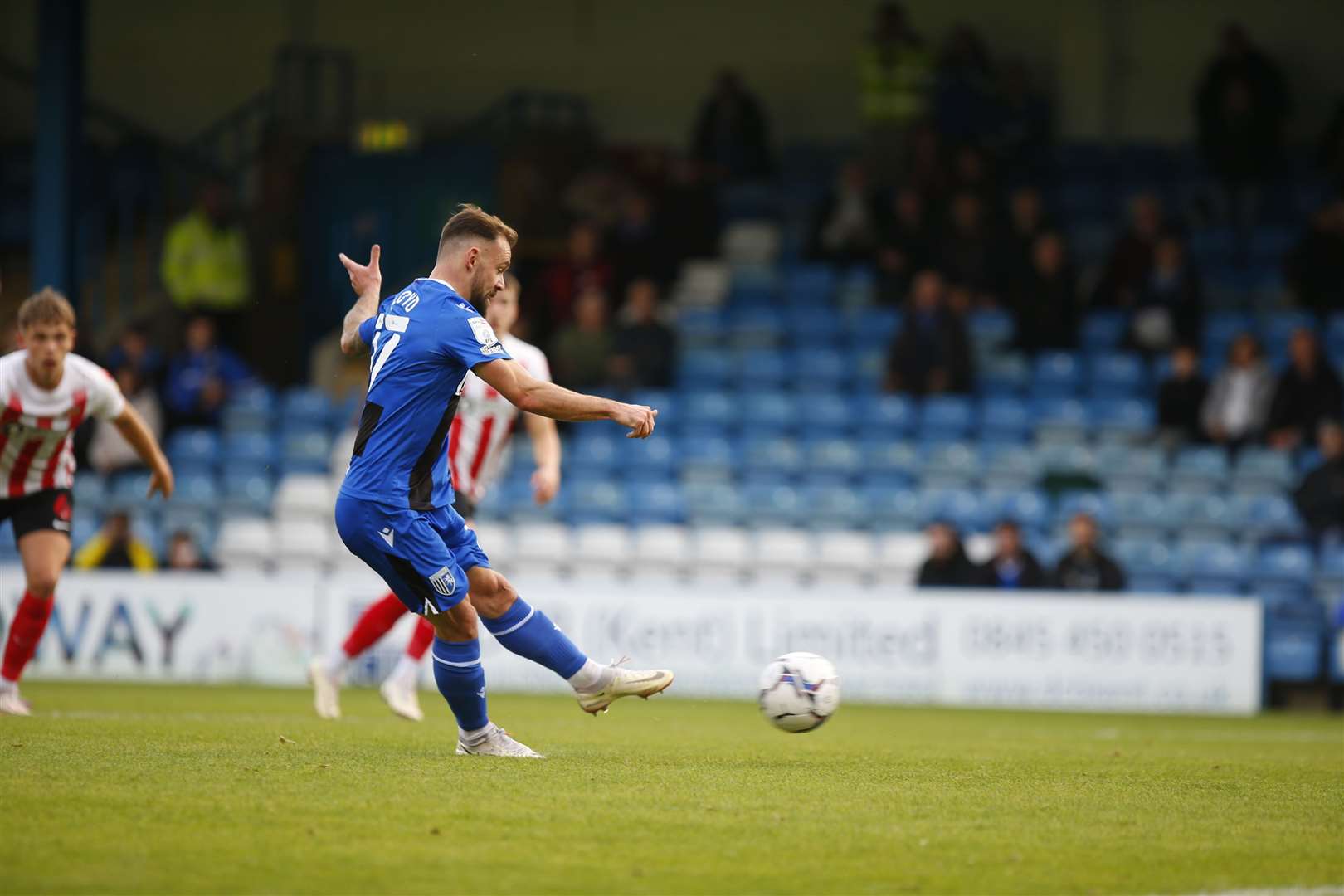 Danny Lloyd sticks home the penalty Picture: Andy Jones