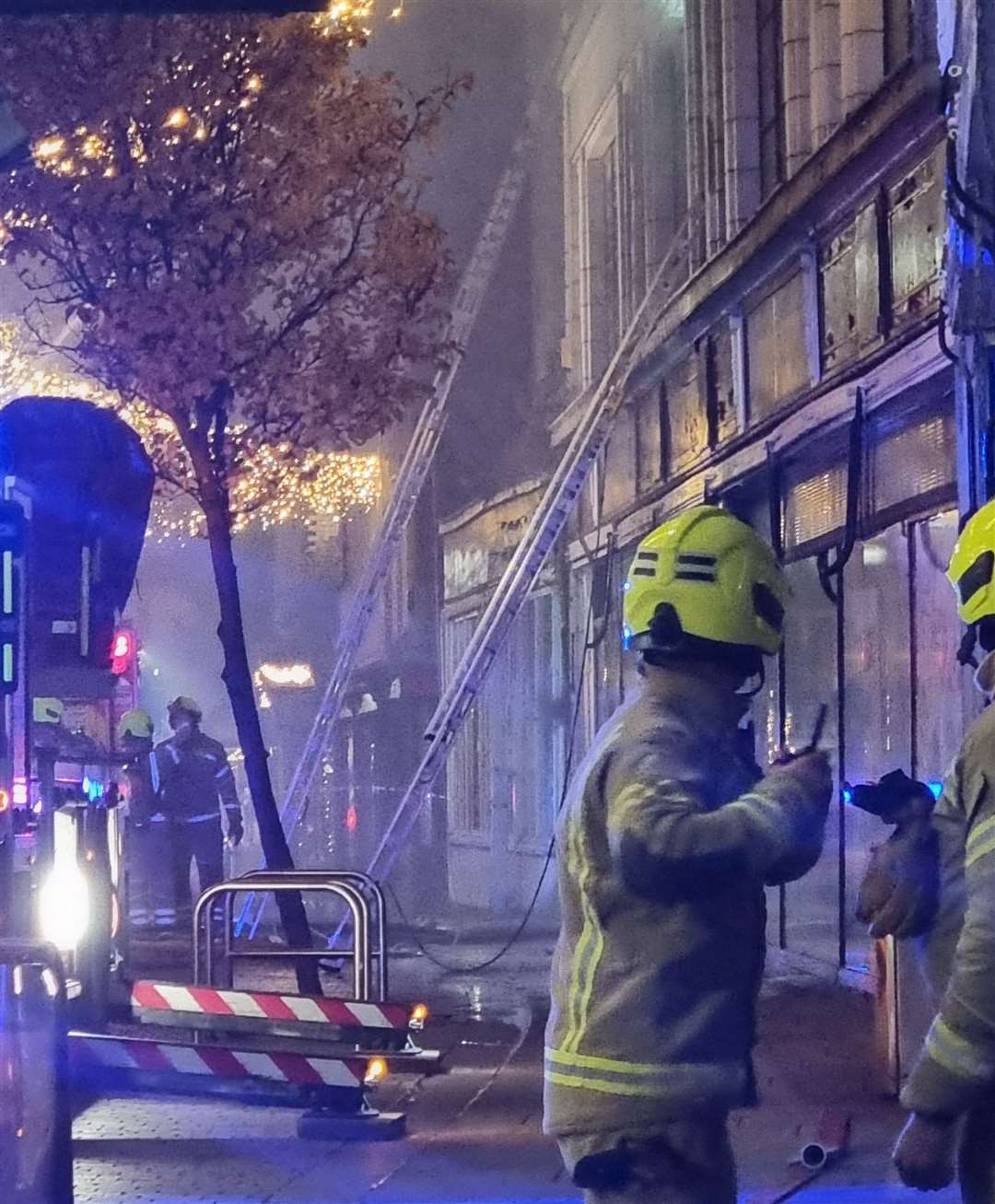 Fire crews outside the former Debenhams in Canterbury High Street. Picture: Lukas Järvinen