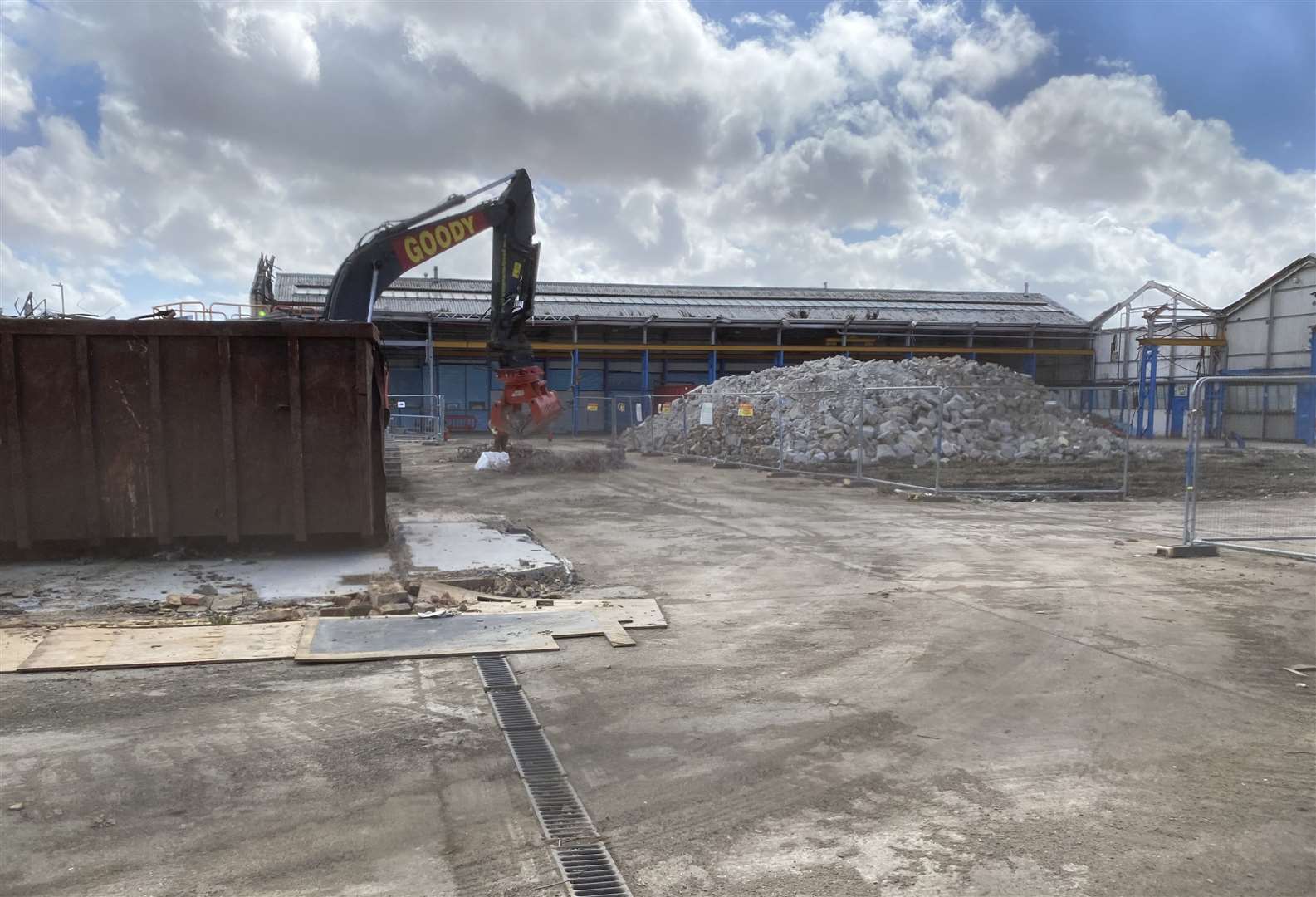 The former Houchin building on Brunswick Road is now a pile of rubble. Picture: Steve Salter