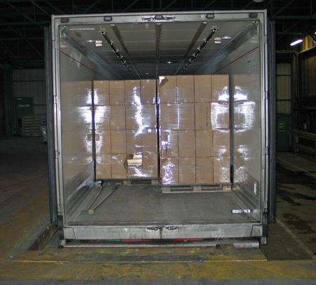 A cargo container packed with cigarettes at Dover Docks