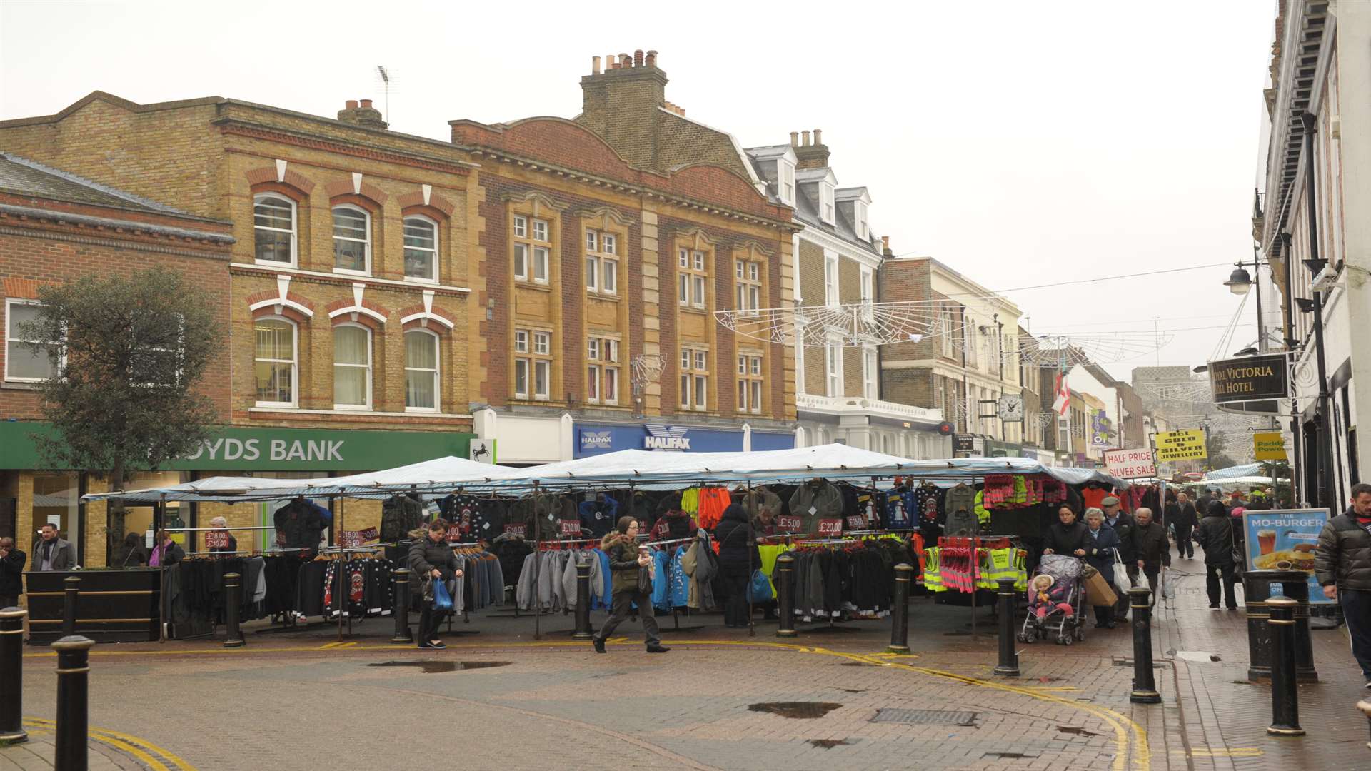 Dartford High Street on Market Day. Stock image