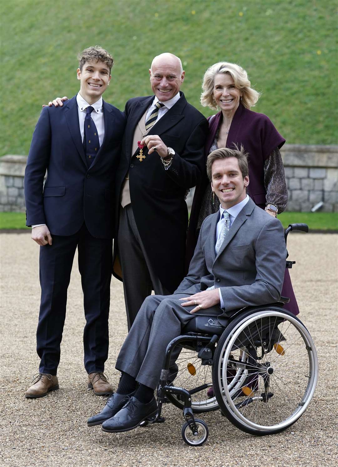 Simon Daglish with his family, including son Felix (Andrew Matthews/PA)