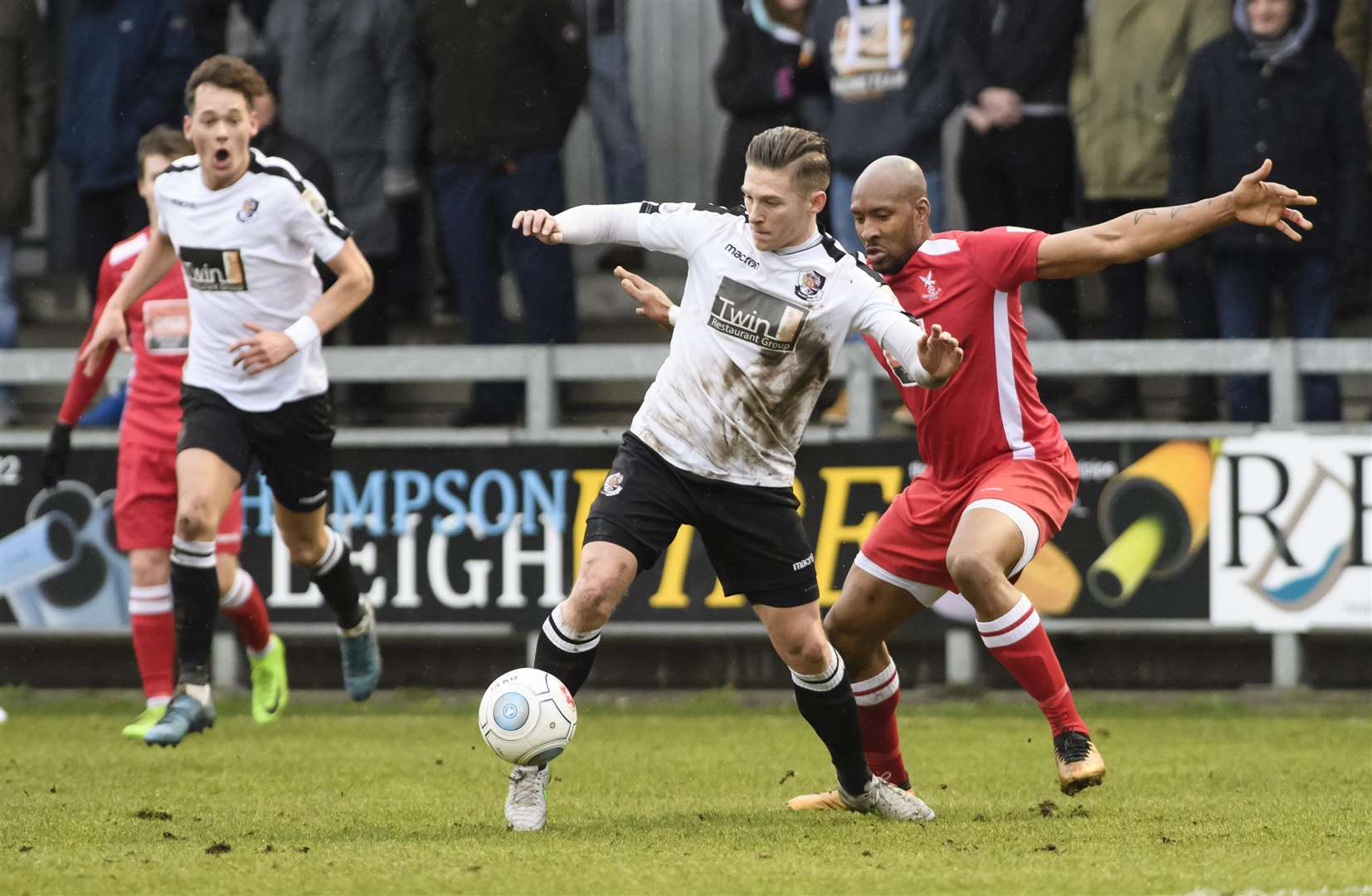 Andy Pugh on the ball for Dartford last season Picture: Andy Payton