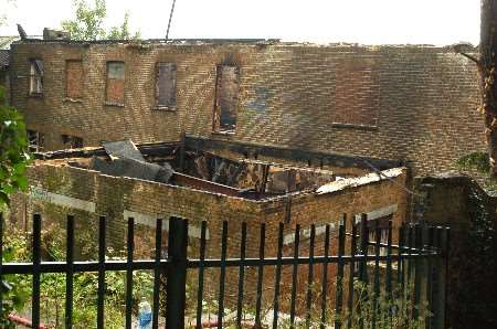 The aftermath of the blaze. Picture: MATTHEW READING