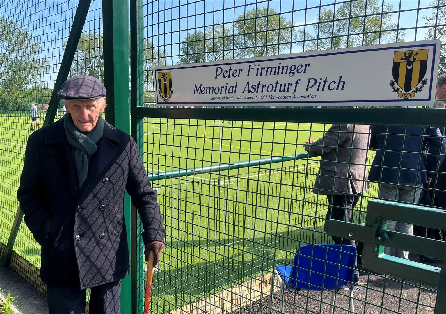 David Firminger at the sports pitch named after his twin Peter at Sir Roger Manwood's School in Sandwich. Picture: Sir Roger Manwood's School