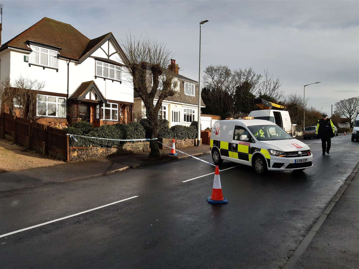 Police cordoned off a section of Beltinge Road after the fatal crash