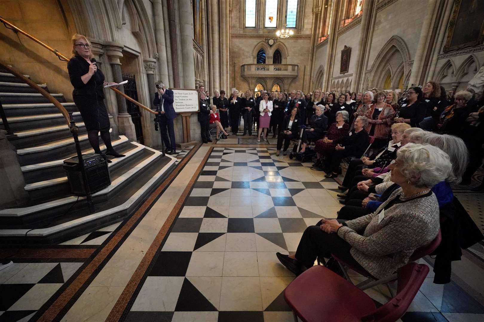 Lady Chief Justice of England and Wales Baroness Carr speaking to female members of the King’s Counsel (Jonathan Brady/PA)