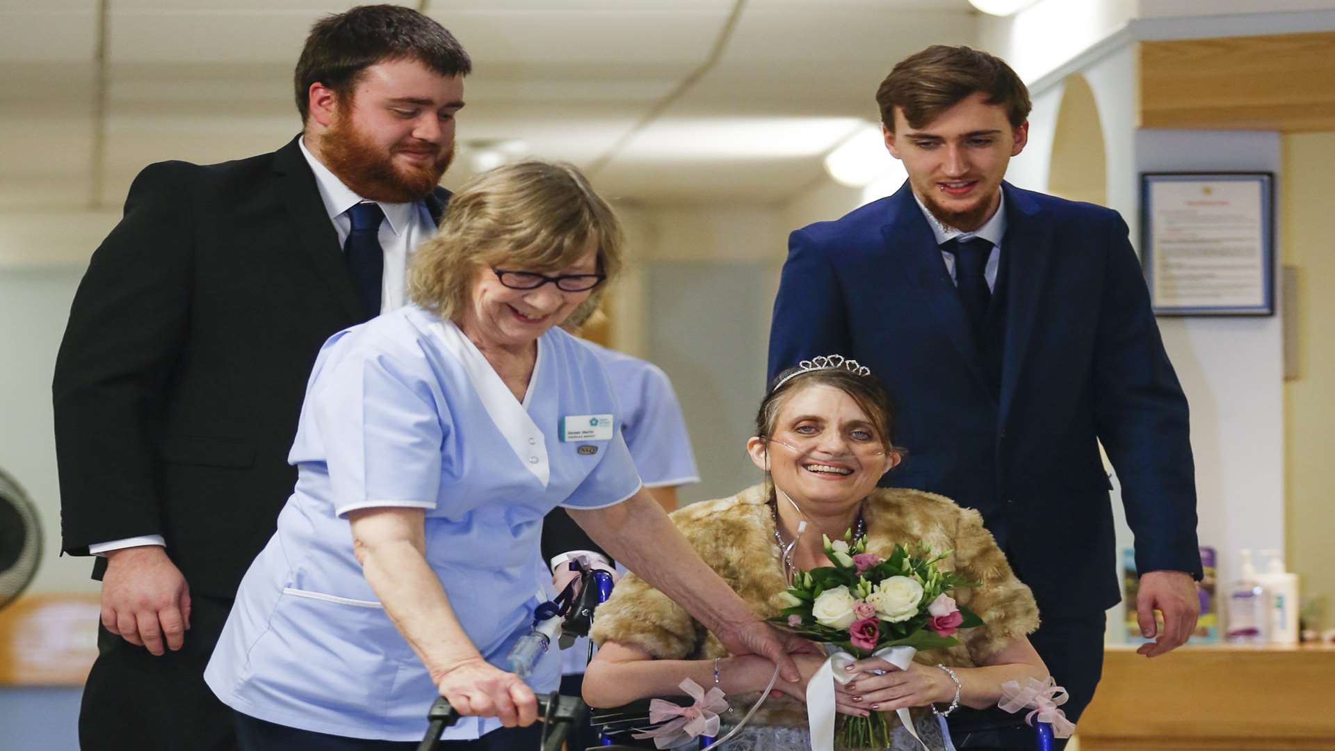 Tracey with her sons that gave her away. Picture: Martin Apps