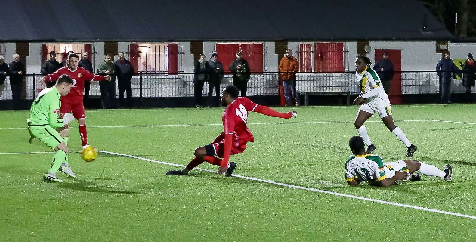 Emmanuel Oloyede makes it 3-0. Picture: Les Biggs