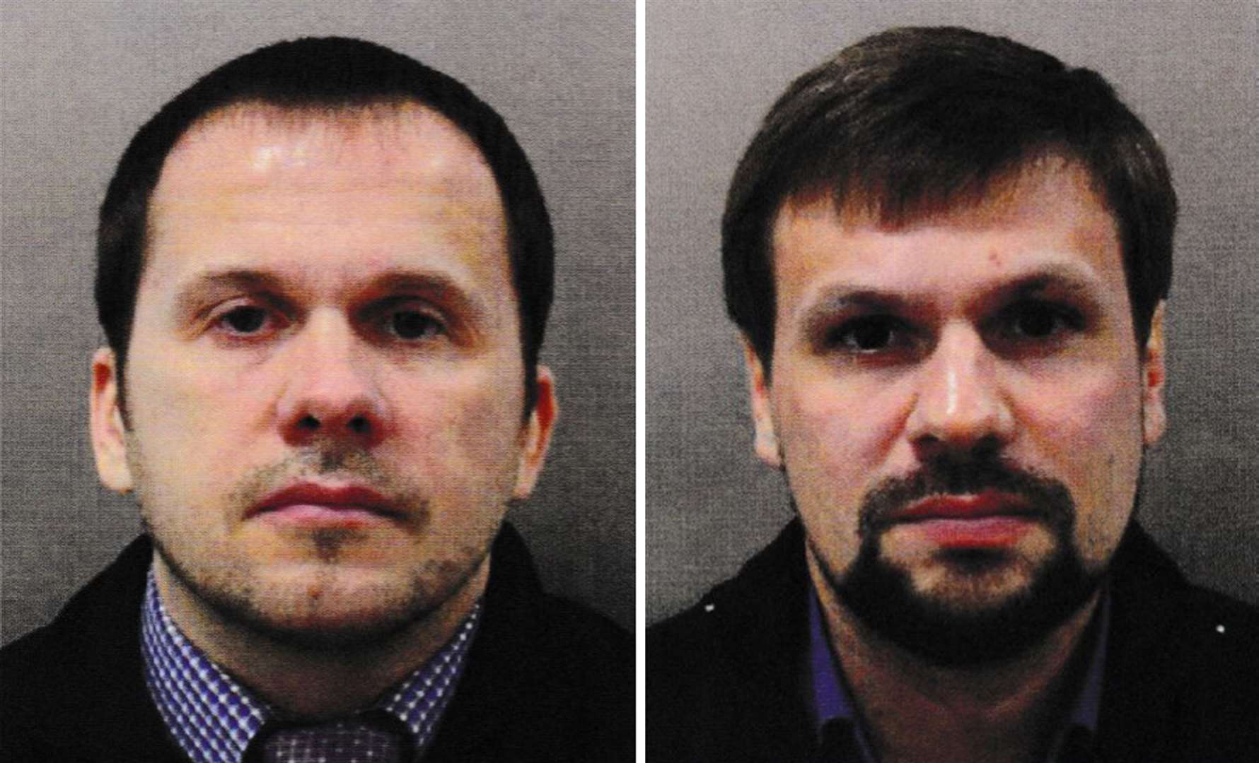 Russians Alexander Petrov (left) and Ruslan Boshirov are wanted over the Novichok attack (Metropolitan Police/PA)